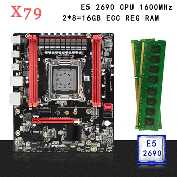 

X79 motherboard set LGA 2011 kit with 16GB(2*8GB) 1600MHz DDR3 ECC REG memory RAM Intel Xeon E5 2690 CPU MATX NVME M.2 SSD