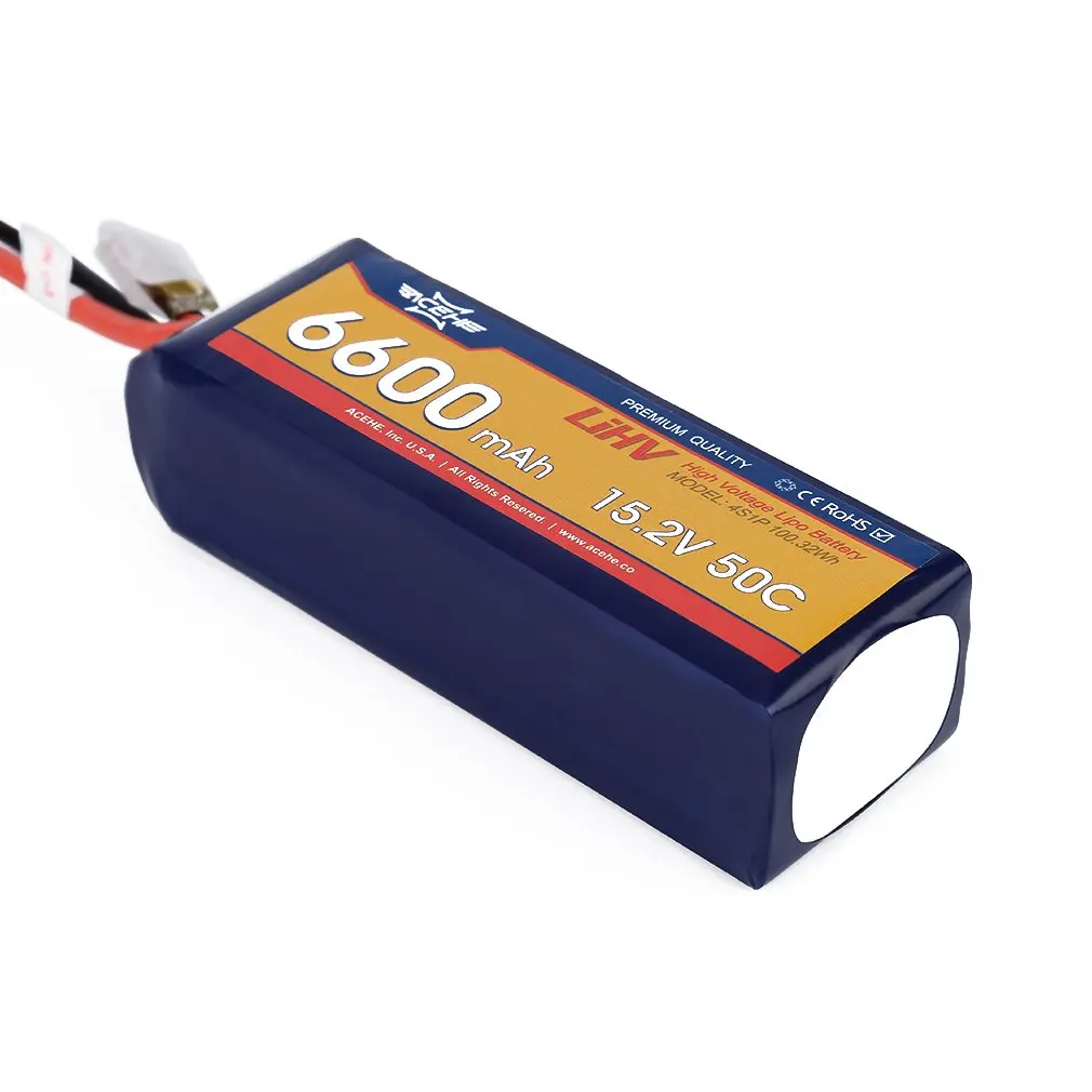 ACEHE 15,2 V 6600 мА/ч, 50C 4S1P 100.32Wh XT60 Plug высокое Напряжение Lipo Батарея