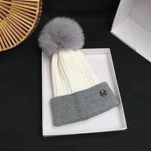Г-жа хан издание шляпа Джокер зима лиса шерсть МАО цю дон сезон Вязание прекрасный теплый XueShengChao против ветра