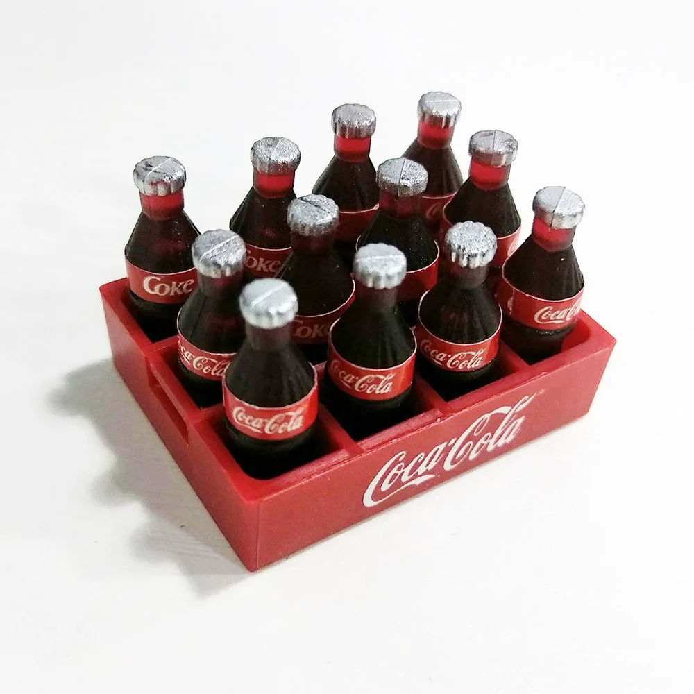 WEIHAN Mini Coca-Cola Botella y Bandeja Decoración Accesorio Juguetes Herramientas Miniatura Juguete Muñeca Bebida Cocina para 1/10 RC Crawler D90 Axial SCX10 