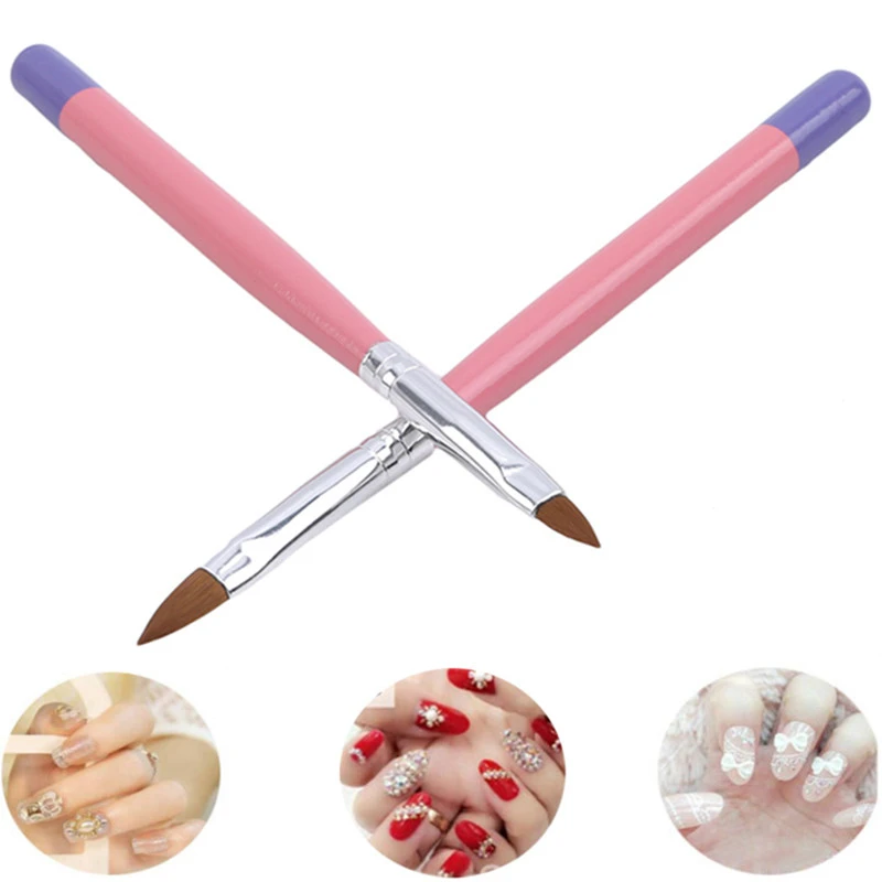 6PCS/Set Nail Art Crystal Brush UV Gel Builder Painting Dotting Pen Carving Tips Manicure Salon Tools