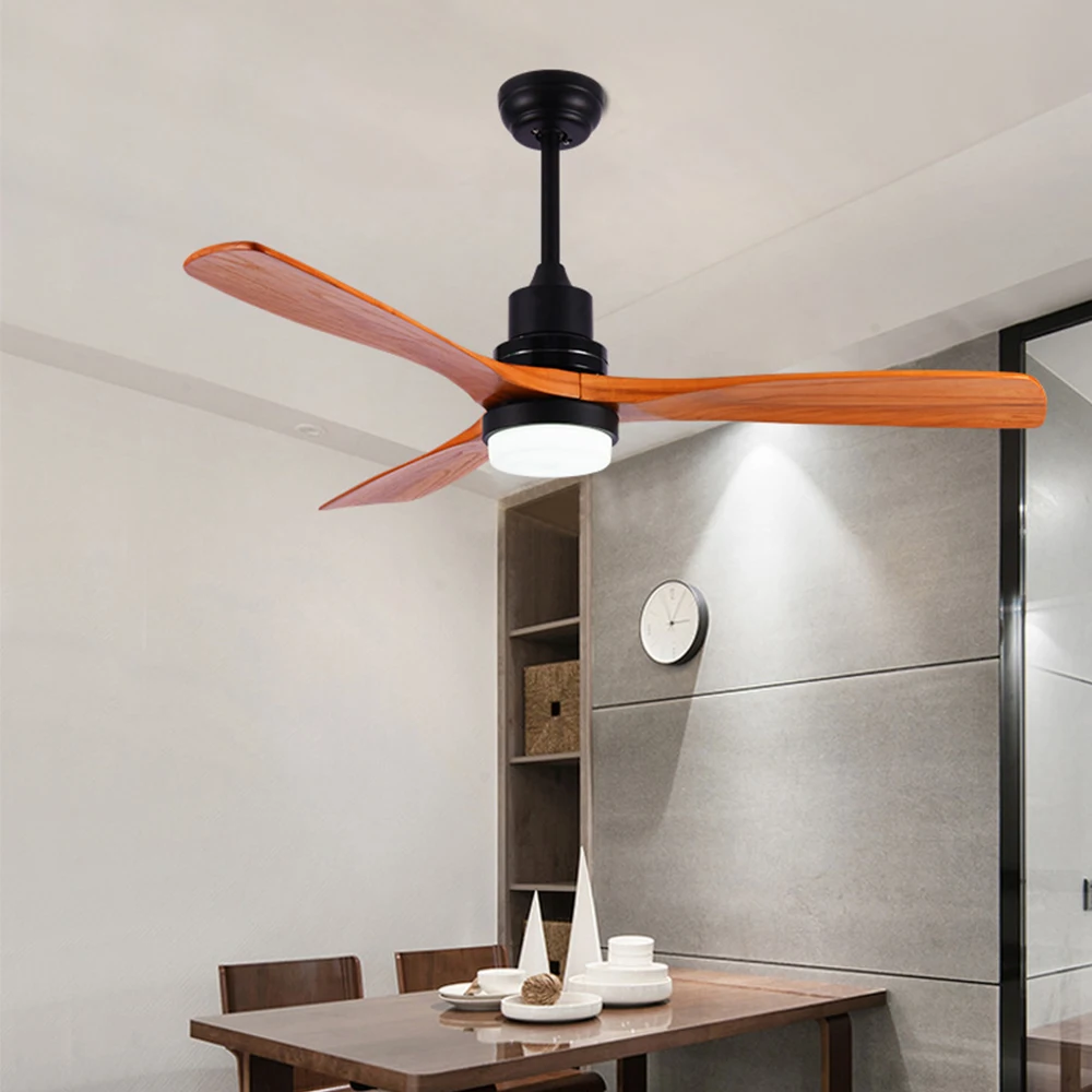 

Ceiling Fan lamp Fans With Lights Remote Control Wood Industrial Vintage Decor AC 220v Modern Nordic 3 Wooden Blade Dropshipping