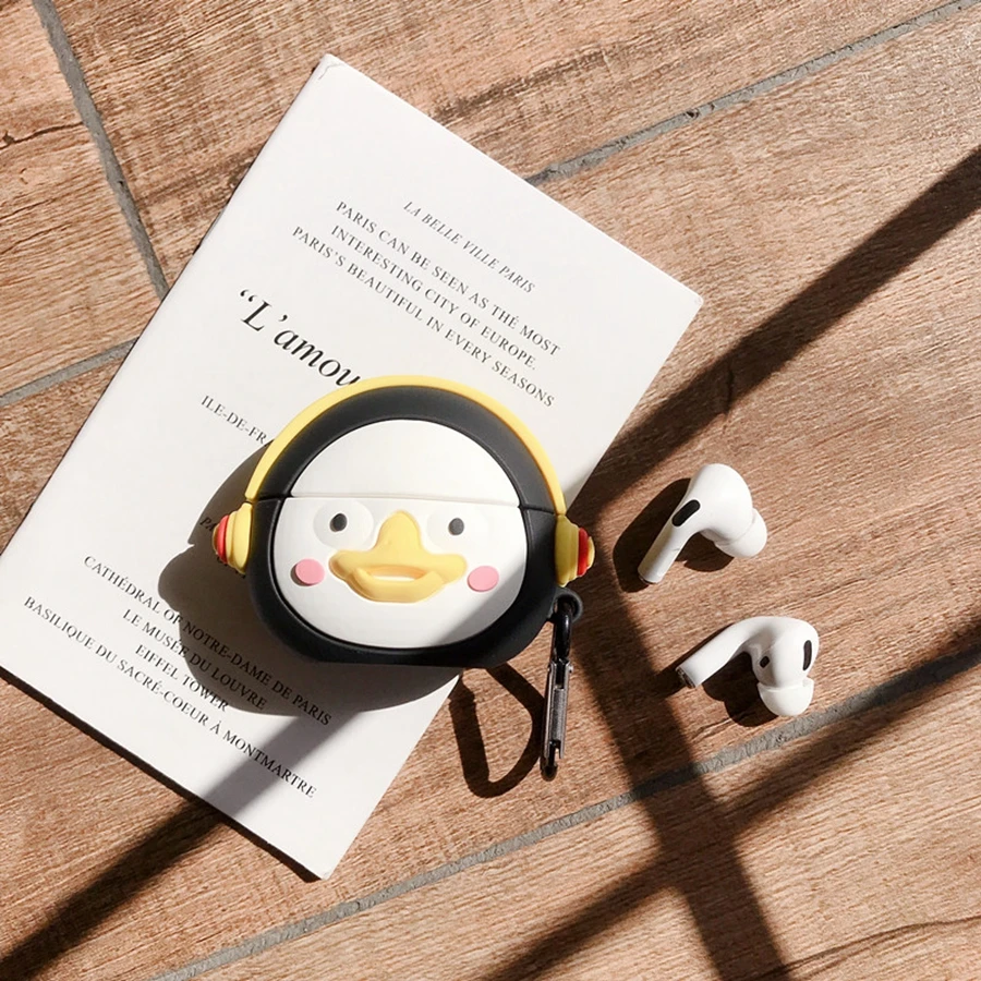 3D чехол для наушников для Airpods Pro Чехол силиконовый Пингвин мультфильм наушники/Earpods чехол для Apple Air pods Pro 3 чехол Брелок