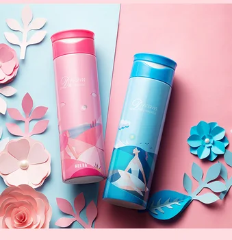 

Portable Fashion Large Travel Thermos Personalized Work Cup Stainless Steel Vacuum Flask Thermos Womens Water Bottle New II50BWB