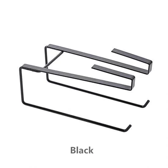 Кухонный держатель для туалетной бумаги, держатель для салфеток, подвесной держатель для туалетной бумаги в ванной, держатель для рулонной бумаги, подставка для полотенец - Цвет: Black