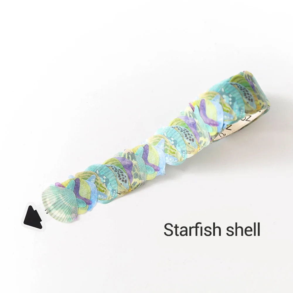 Лента для маскировки Сакура цветок Бумага клейкой ленты лента для декорации Washi DIY Скрапбукинг Стикеры - Color: starfish shell