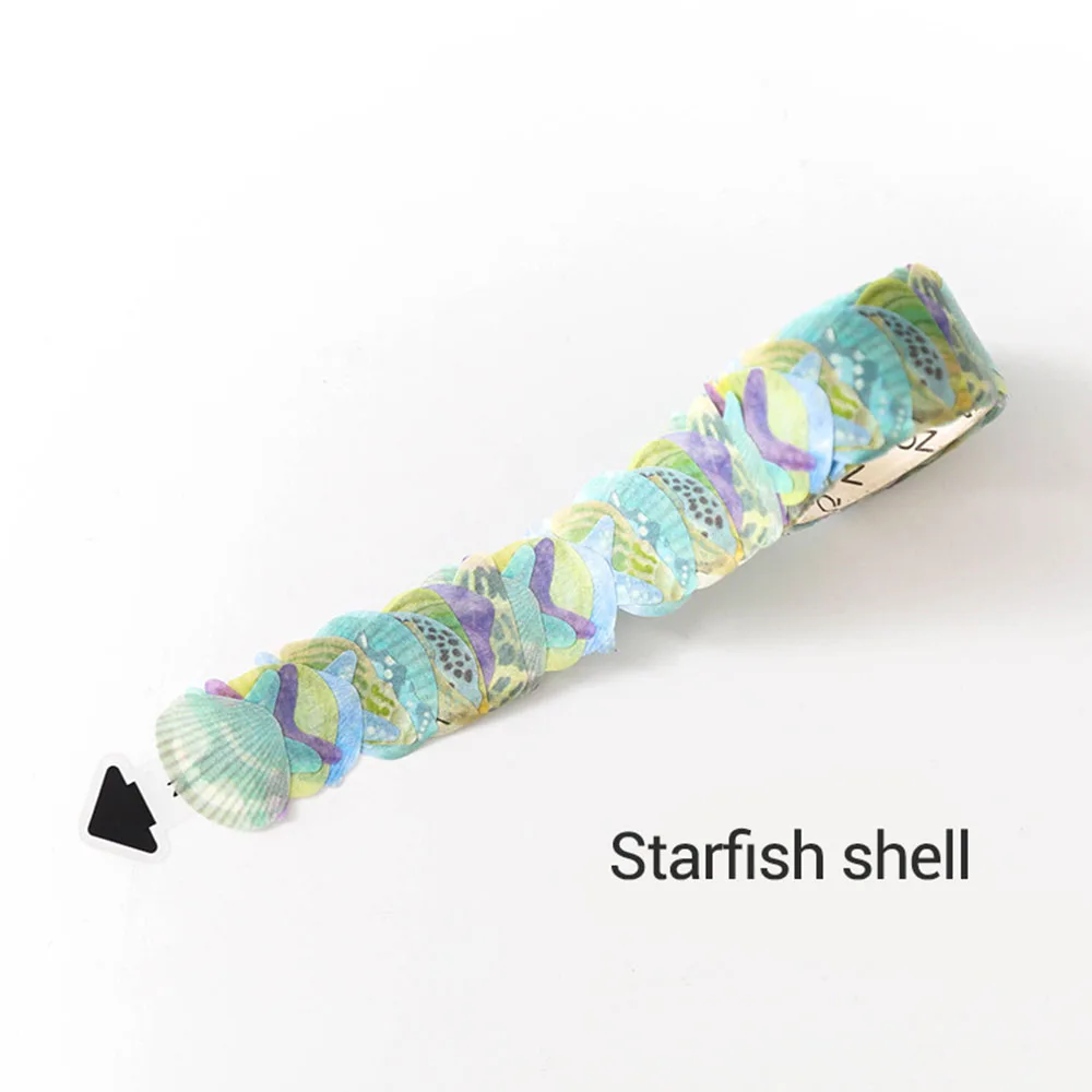 starfish shell Лента для маскировки Сакура цветок Бумага клейкой ленты лента для декорации Washi DIY Скрапбукинг Стикеры - Color: starfish shell