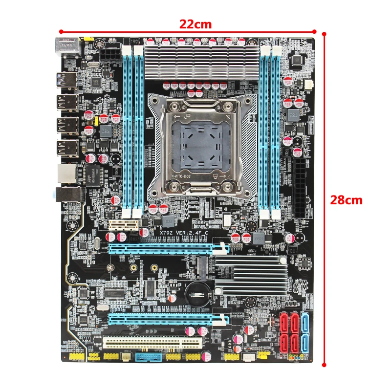 X79 LGA 2011 motherboard ATX SATA3 USB3.0 Dual PCI-E16X M.2 NVME SSD support Four channels DDR3 Xeon E5 2.4F 1620V2 2670 2680v2