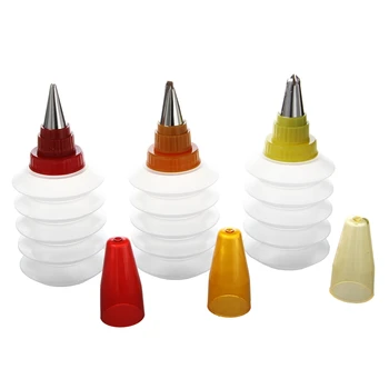 

3 Piece Cake Cupcake Cookie Biscuits Decorating Icing Piping Bottle Kit Set