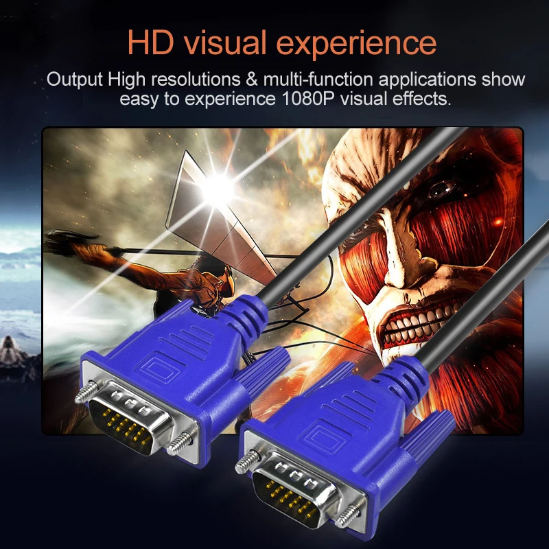 1080P VGA к VGA компьютерный монитор Удлинительный Кабель VGA кабель HD 15 Pin штырь, кабель медная проволока для портативных ПК