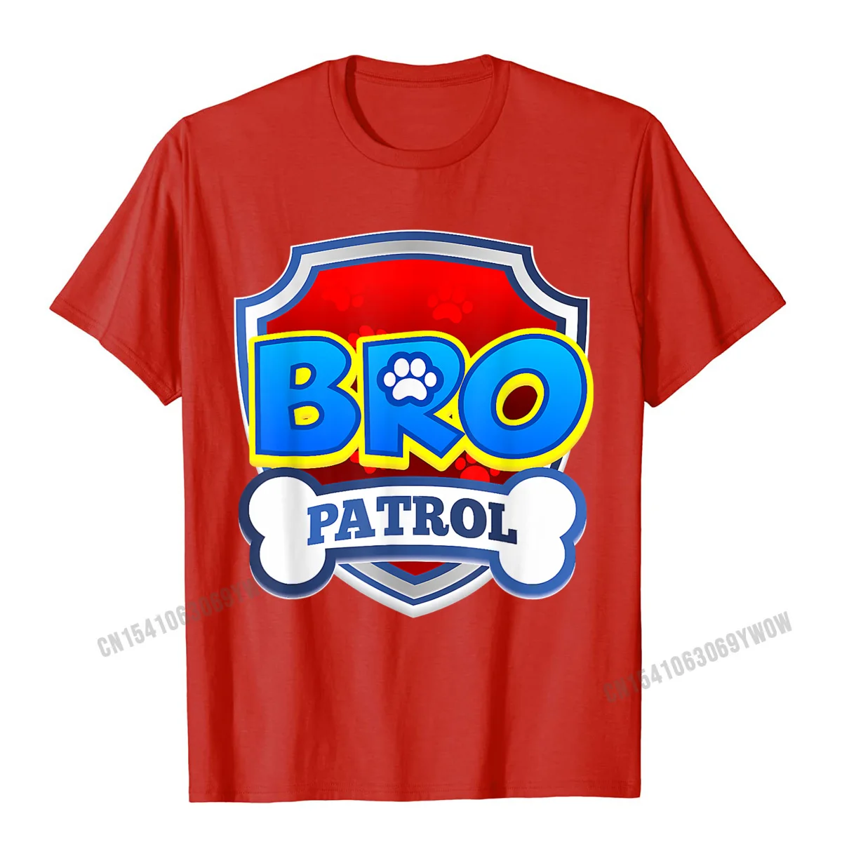 Custom Cool Young T-Shirt Hot Sale Summer/Autumn Short Sleeve Round Collar 100% Cotton Tops T Shirt Design Tees Bro Patrol Shirt Dog Funny Gift Birthday Party T-Shirt T-Shirt__54 red