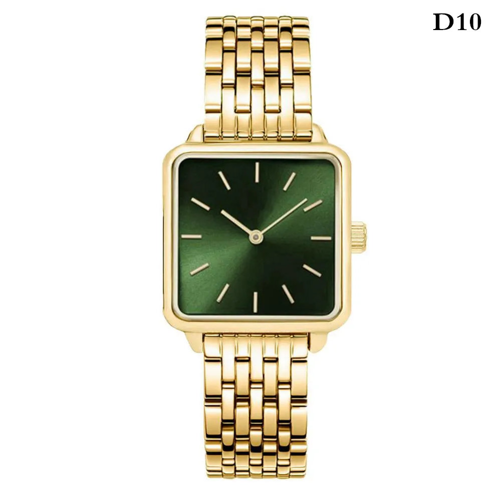 POFUNUO Fashion Casual Quartz wristwatches Dresses Watch Women Quartz Watch Luxury Bracelet Alloy Watches - Цвет: 2140D 10