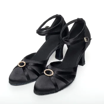 

2020Hot Selling Black Dance Shoes soft bottom Ladies Latin Shoe Ballroom Professional Latino Dancing Children Stain Dance Shoes