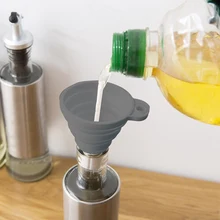 De silicona plegable embudo para líquidos embudo Filtro de embudo de boquilla para enlatados herramientas de cocina