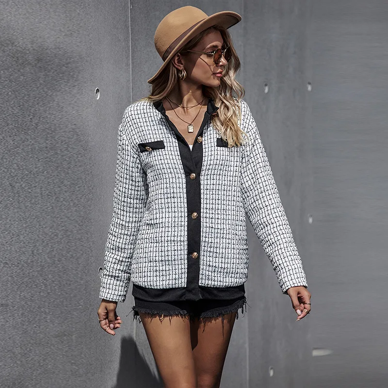 

Plaid O-Neck Single Breasted Irregular Coats for Women Square Collar Lantern Sleeve Lace Up Jackets Female 2020 Fashion New