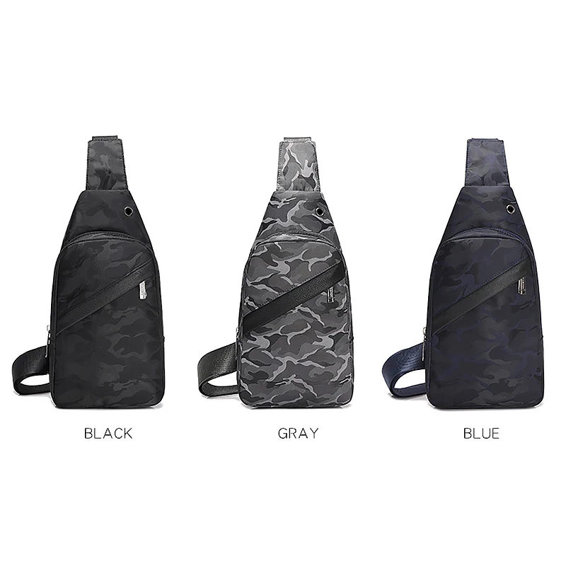 Камуфляжная оксфордская ткань мужская нагрудная сумка модная устойчивая к царапинам безопасная сумка-мессенджер черная