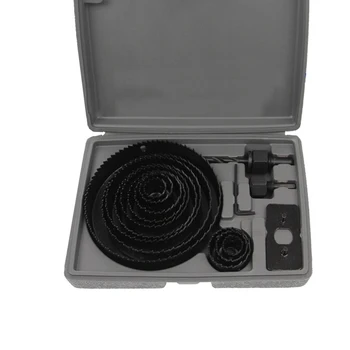 

13 Pcs Hole Saw Cutting Set Kit Drilling Tool Wood Metal Cutter 19-127mm Mandrels Saws Core Drill Bits Woodworking