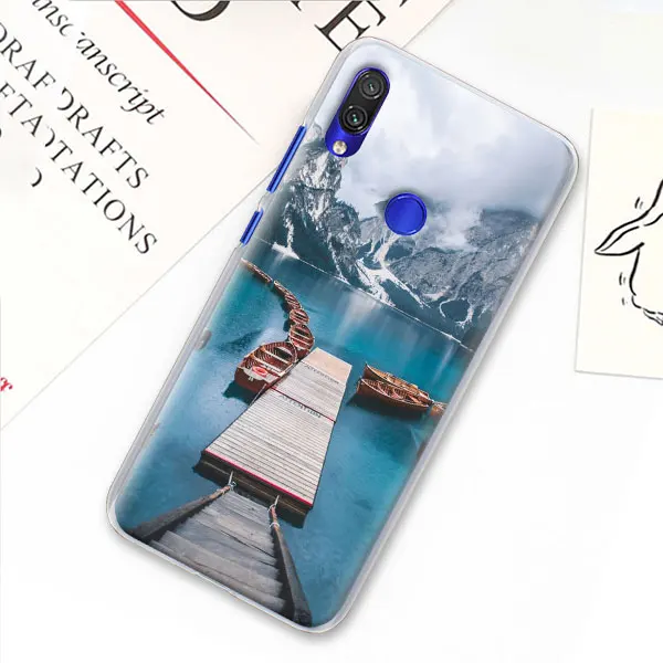 Пейзаж горы пейзаж чехол для Xiaomi mi A3 A1 A2 8 Lite 9T CC9E Играть Red mi K20 Pro 7A Note 7 фотоаппаратов моментальной печати 7S жесткий прозрачный чехол Capa - Цвет: 09