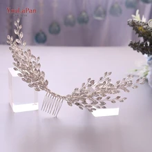 YouLaPan HP276 Серебряный свадебный гребень для волос для свадьбы Тиара для свадебной прически Роскошные прозрачные Стразы Свадебная заколка для волос для невесты тиара