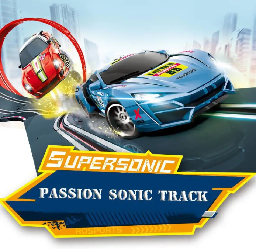 

Children's Toy Track Racing Two-seater Runway Boy Electric Remote Control Hand Crank Competitive Assembled Track Car Boy's Gift