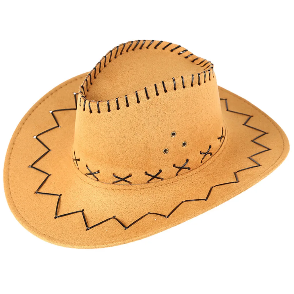 Западные Ковбойские шляпы дорожные кепки для женщин мужские кепки s шапки замшевые винтажные ковбойские унисекс шляпы солнцезащитный Войлок джаз шляпа# Zer