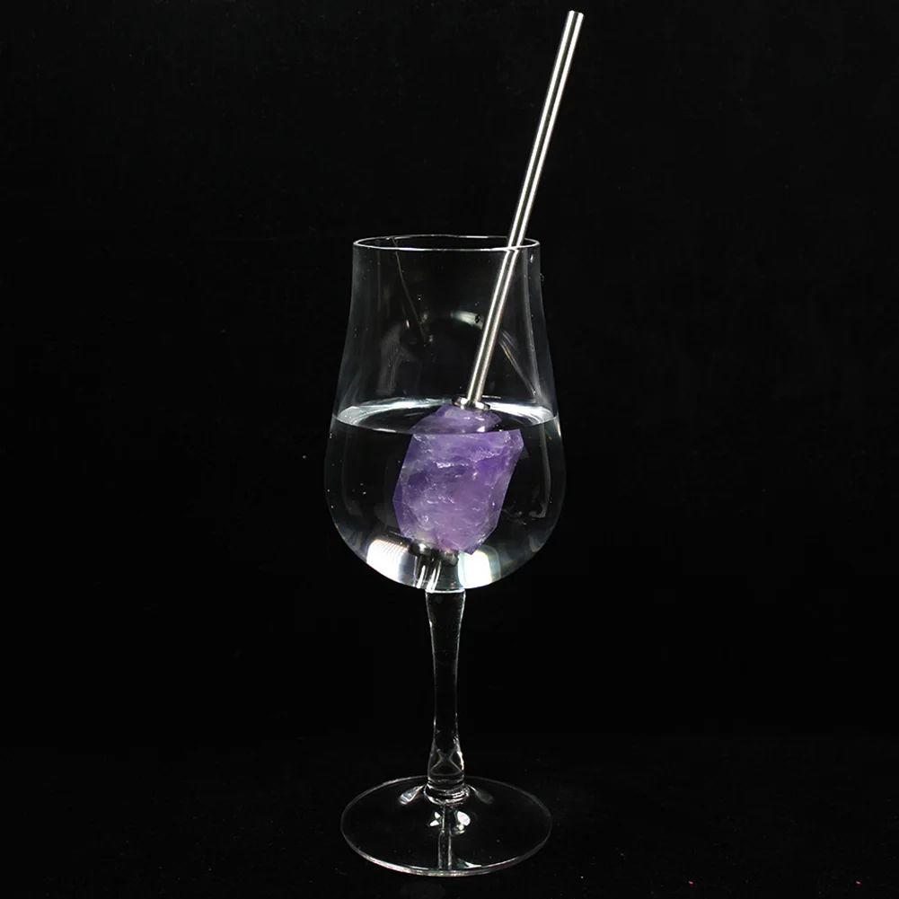 Многоразовая Регулируемая нержавеющая сталь искусственный кристалл целебный напиток соломы посуда