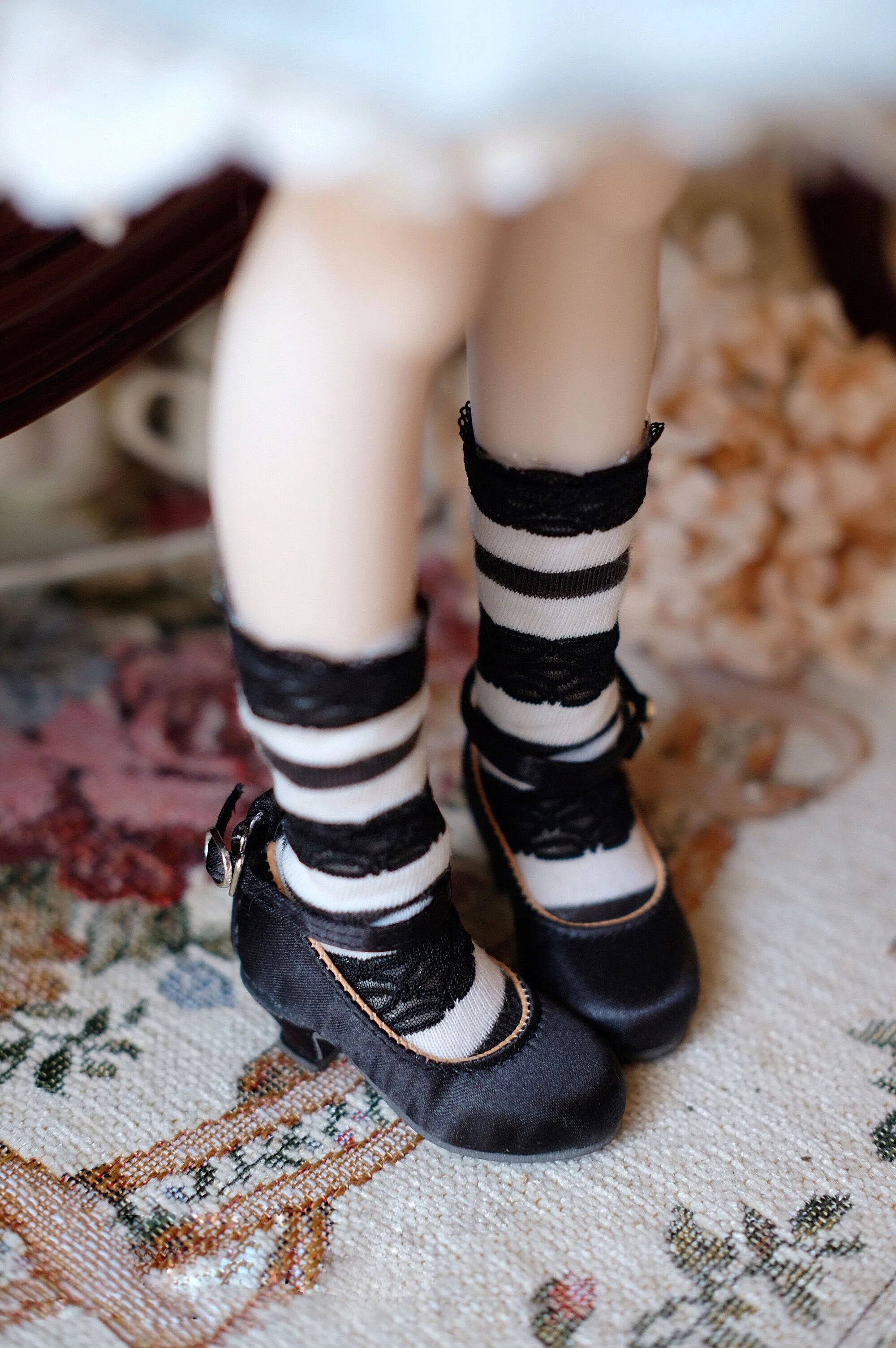 1/4 1/6 BJD кукольные туфли атласные туфли на высоком каблуке подходящие для 1/6 1/4 IMDA3.0 MDD YOSD кукольные туфли кукольные аксессуары - Цвет: Черный
