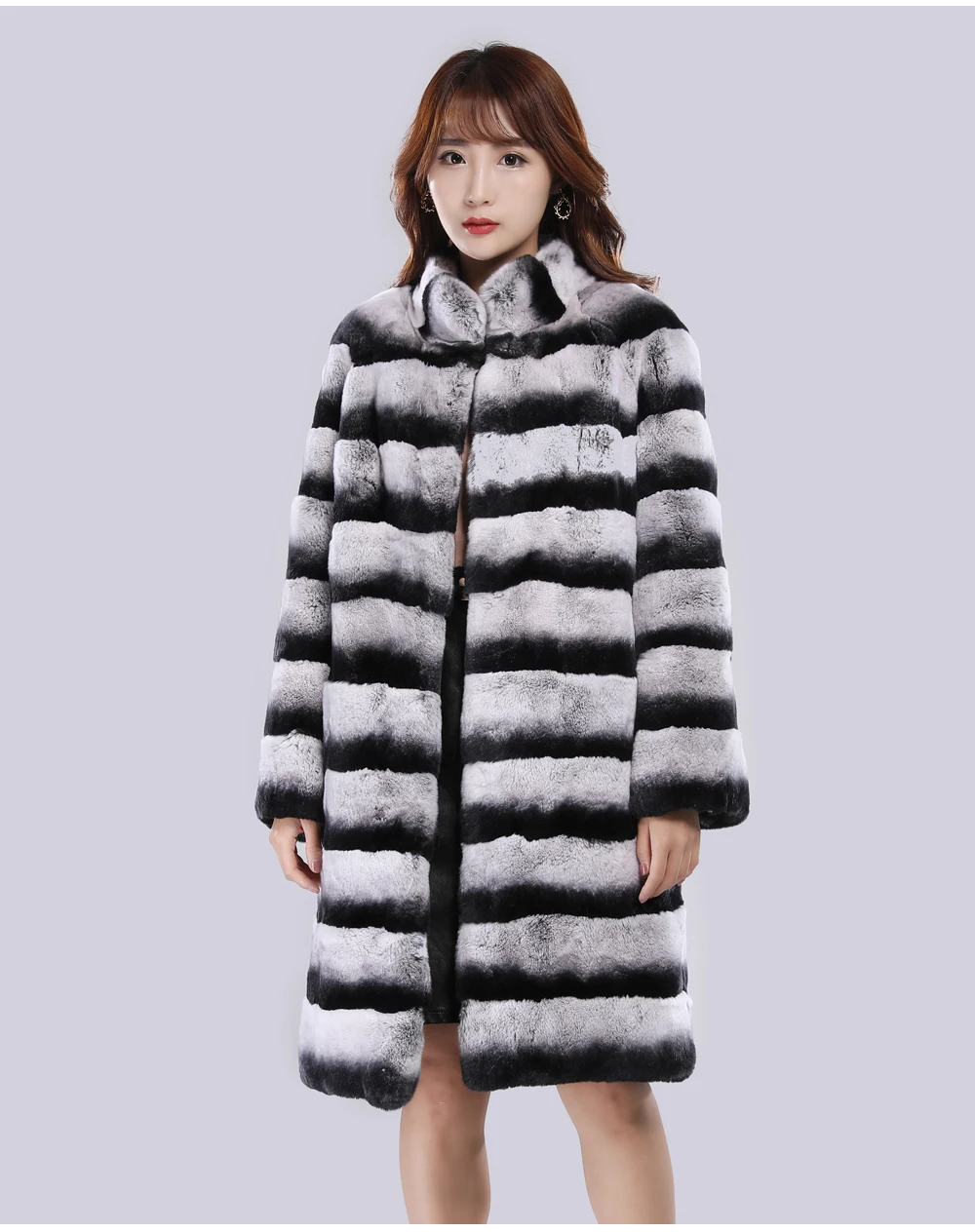 2019 длинная стильная женская куртка из натурального меха Рекс, роскошное пальто из меха кролика Рекс, брендовые меховые пальто высокого