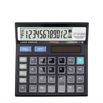 

CT-512GC 12 Digits Solar Powered Basic Office Calculator With Large LCD Display General Use Solar Energy