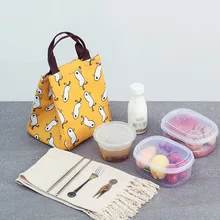 

Lunch Bag Print Cloth Hand Pack Thermal Insulated Women Lunch Bento Breakfast Container Portable Picnic Food Storage Bag