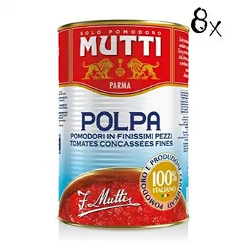

8x Mutti Polpa di Pomodoro Tomato Sauce Pulp 400g 100% Italian! dose