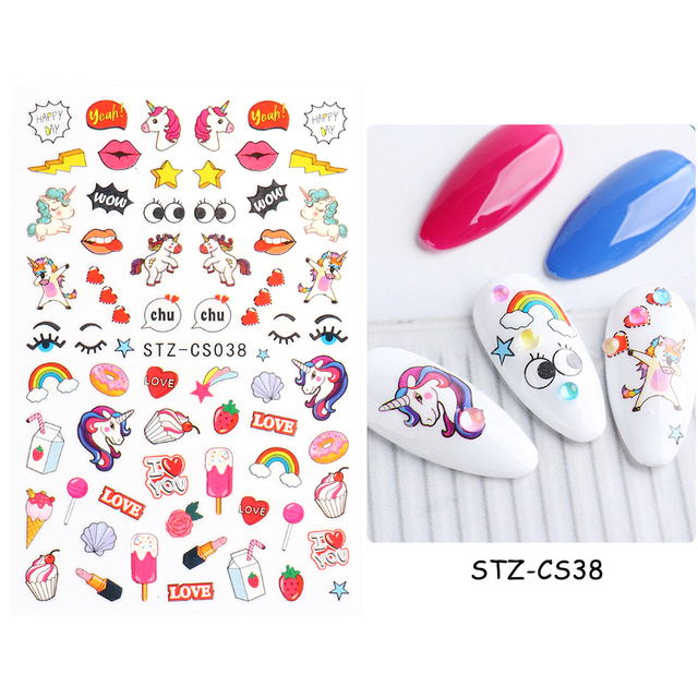 Golden Curve Marble Line Nail Sticker Irregular Swirl Striping Slider Charm Nail Design Gel Polish Decal Manicure LESTZ-CS067