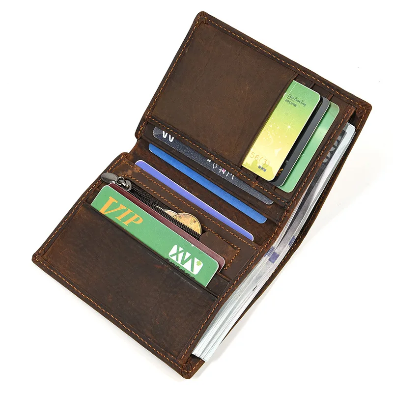Premium Vintage Leather Bifold Wallet - Slim, Stylish, and Durable