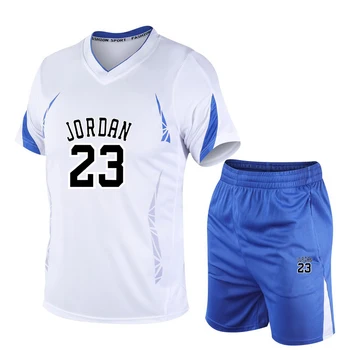 

Tracksuit men's polyester fitness shirt men's suit 2020 running T-shirt + pants track and field sportswear fitness suit M-4XL