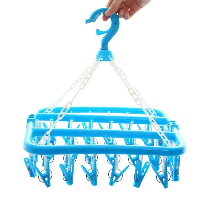 32 клипсы вешалка для одежды Складная Пластиковая Полка Для Хранения нижнего