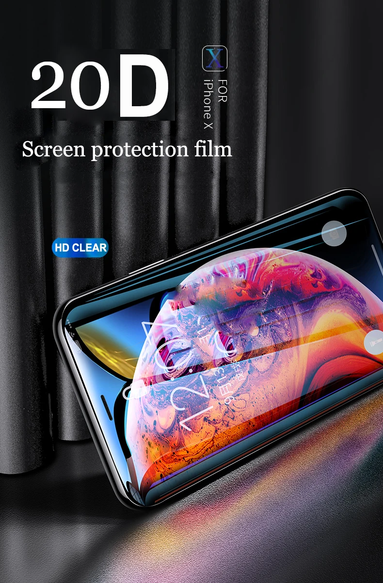 Для iPhone 11 pro Max полное покрытие из закаленного стекла 20D протектор экрана для iPhone 6 6s 7 8 plus X XR XS УФ жидкость для экрана стеклянная пленка