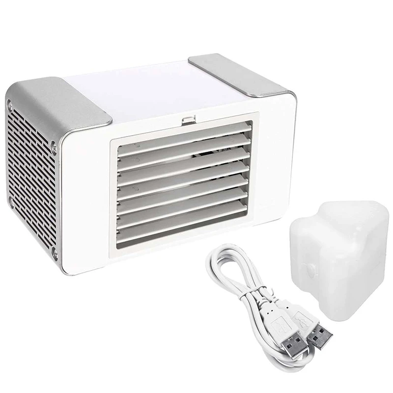

Air Cooler,Usb Evaporative Coolers With Waterbox,Portable Led Table Fan,Usb Charging,Ultra-Quiet Table Fan For Home Office Bedro