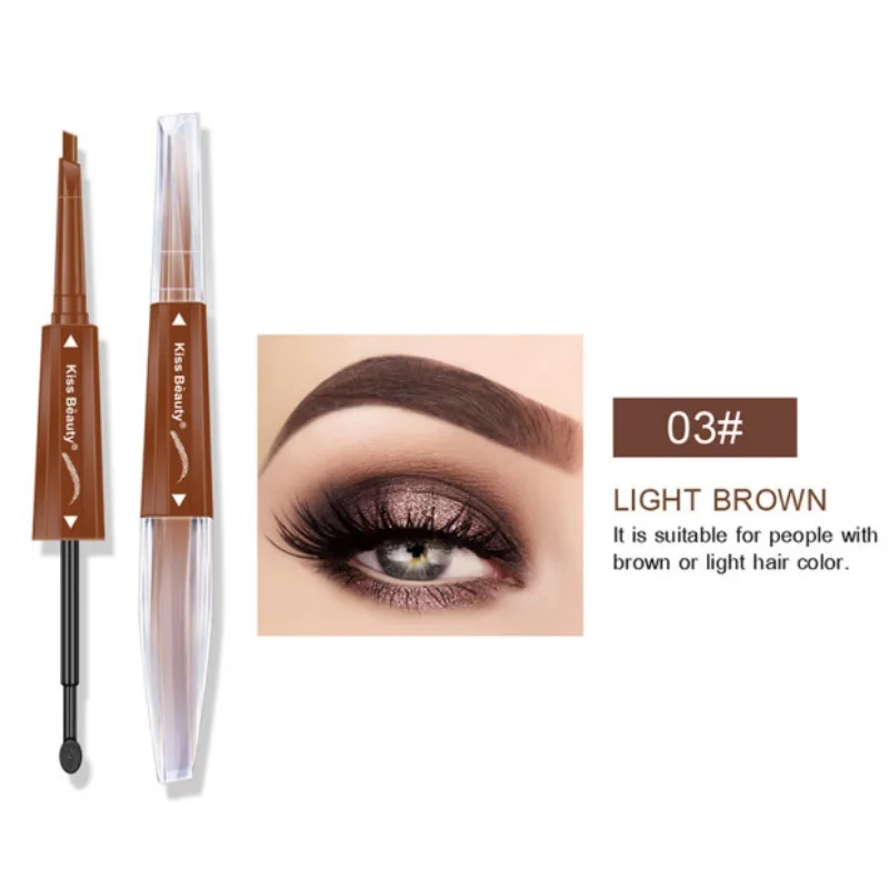 Natural 2 In 1 Eyebrow Pencil Long-lasting Waterproof Smudge-proof Eyebrow Pen Eyebrow Mascara