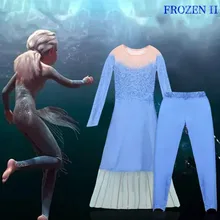 Платье для девочек день рождения косплей принцесса платья королева замороженная 2 Эльза платья костюм Рождественская одежда для маленьких девочек Vestidos