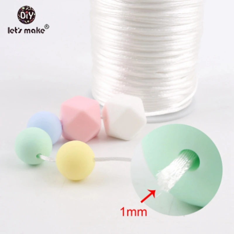 80 meters 1mm size Cord DIY String Cord Nylon Rope Accessary&Findings For Baby Silicone Teething Bead Necklace Jewelry cord 3