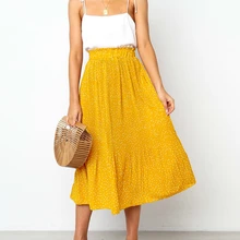 7 цветов корейская мода летняя юбка Женский шифон, высокая талия элегантные плиссированные женские юбки Harajuku Faldas Mujer