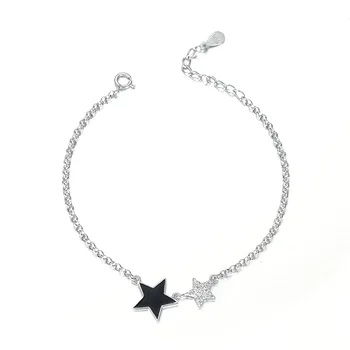 

S925 sterling silver explosions star bracelet female European, American, Korean and Japanese style full diamond star bracele