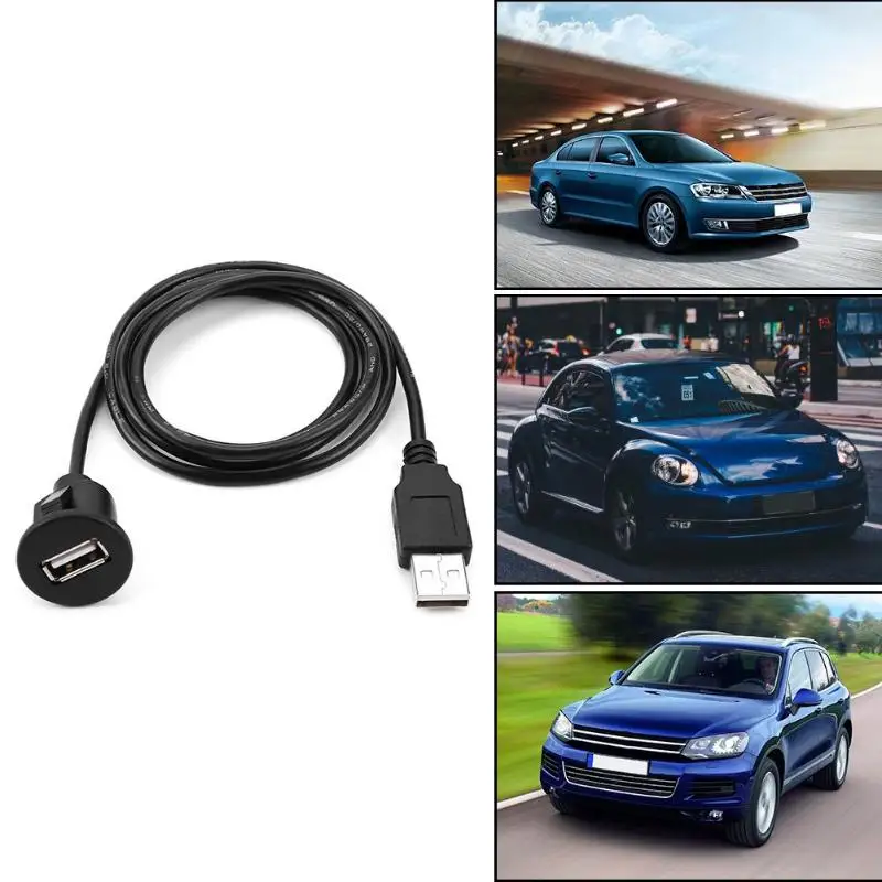 Автомобильная панель USB гнездо «Папа-мама» Удлинительный кабель для ПК ноутбука или USB зарядное устройство Черные Аксессуары