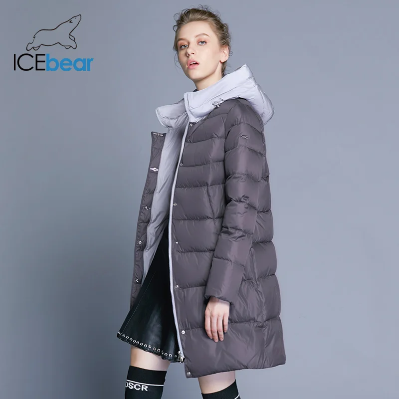 Achat ICEbear 2019 nouveau à capuche femme manteau hiver veste mince de haute qualité marque vêtements design coupe vent chaud parkas GWD18192I