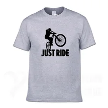 Just Ride MTB montaña ciclismo camiseta 16 colores algodón hombres Vintage manga corta ropa de cuello redondo Camiseta impresa de talla grande