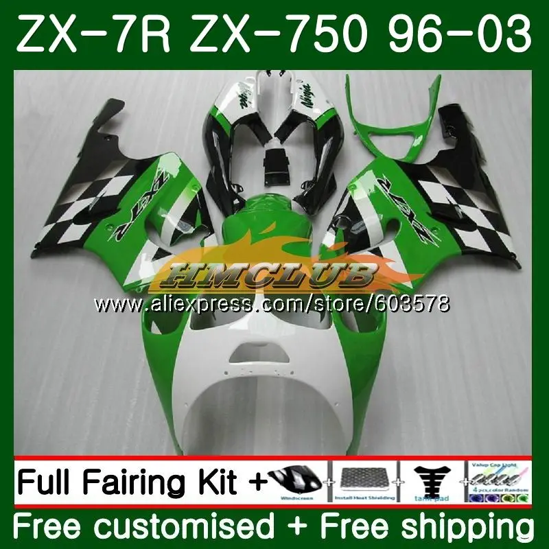 Средства ухода за кожей для KAWASAKI NINJA ZX750 ZX 7R 1996 1997 1998 1999 2003 цвета: зеленый, черный 26CL. 59 ZX 7 R ZX 750 ZX-7R ZX7R 96 97 98 99 обтекатель - Цвет: No. 1