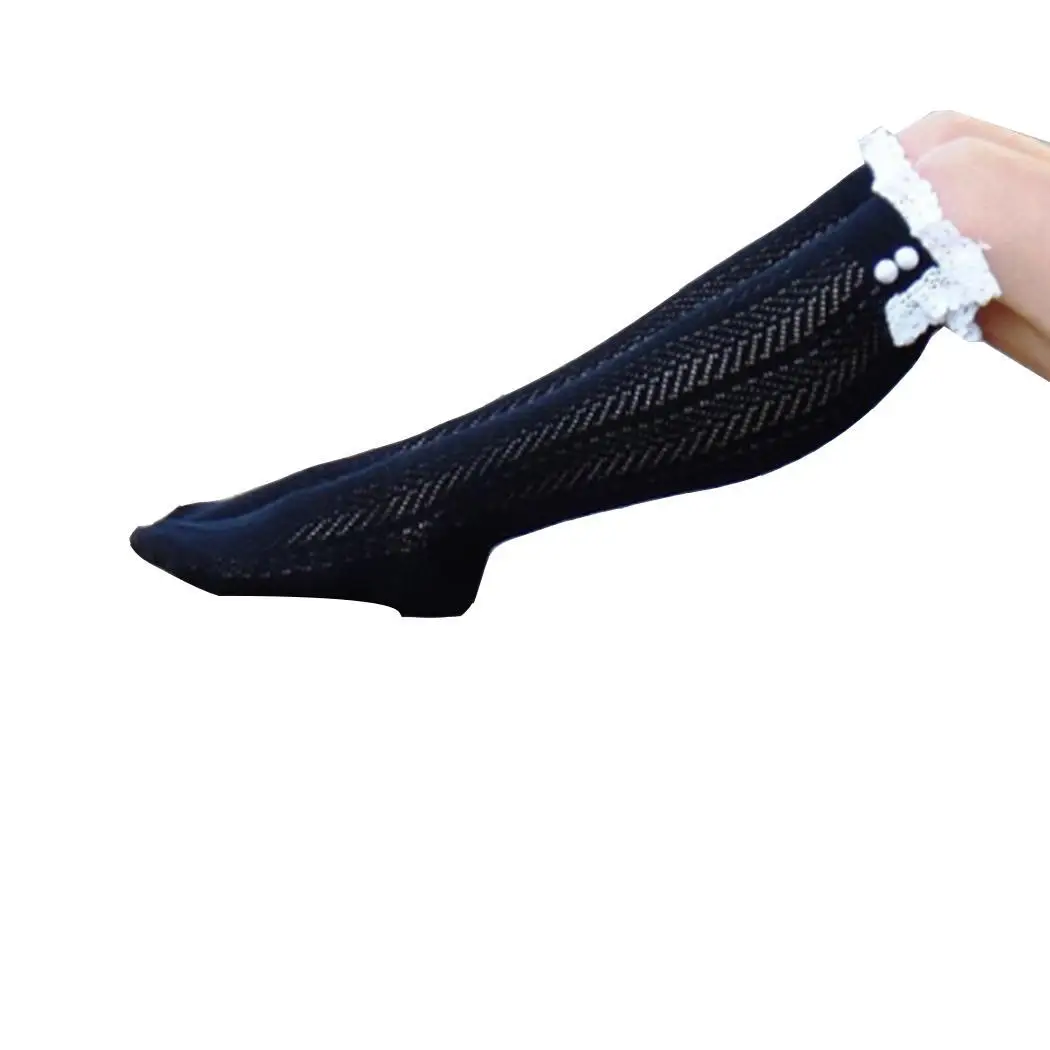 Женские гольфы с кружевной отделкой, полые цветочные носки 60 см 55 г