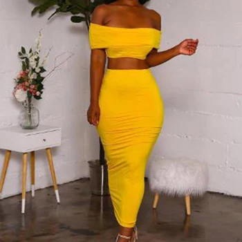 

Sexy Solid Party Women Skirt Set Office Lady Skirt Suit Two Pieces Set