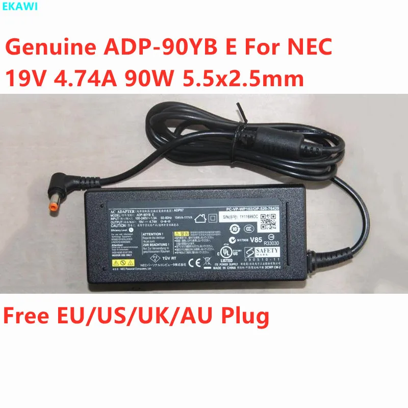 Genuine ADP-90YB E 19V 4.74A 90W PA-1900-23 PA-1900-35 AC Adapter For NEC ADP87 0246748DB 7800208LA Laptop Power Supply Charger |
