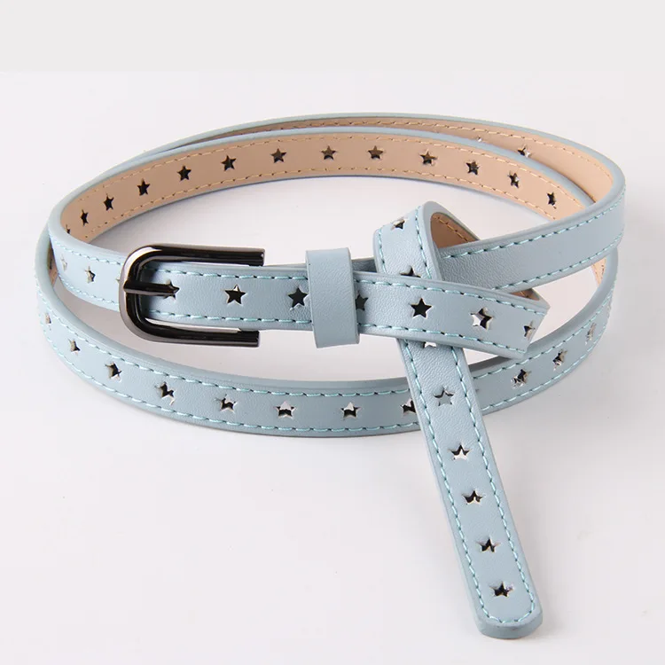 

Retro decorative female two-layer cowhide belt fashion simple wild Korean version of punch-free jeans pin buckle belt luxury